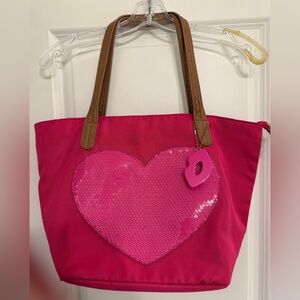 Betsy Johnson Pink Heart Tote Bag